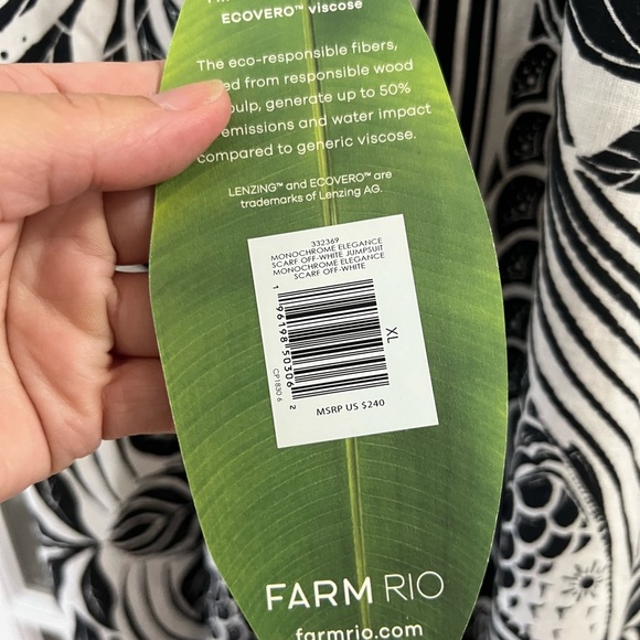 Farm Rio Off-White Monochrome Jumpsuit - XL - NWT - Picture 5 of 11